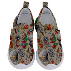 Tattoo Pattern Kids  Velcro No Lace Shoes by Wegoenart