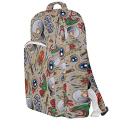 Tattoo Pattern Double Compartment Backpack