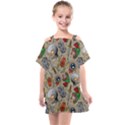 Tattoo Pattern Kids  One Piece Chiffon Dress View1