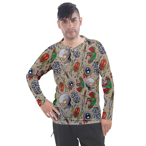 Tattoo Pattern Men s Pique Long Sleeve Tee by Wegoenart