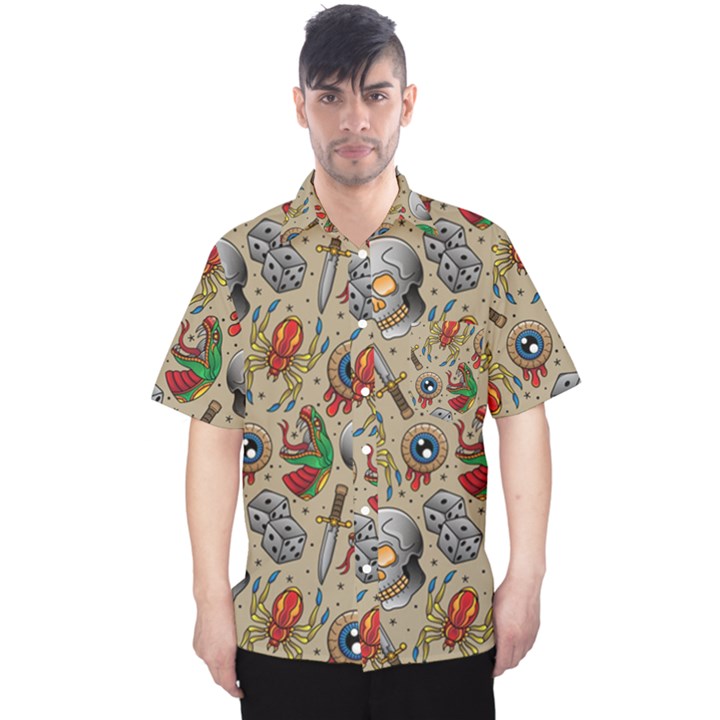 Tattoo Pattern Men s Hawaii Shirt