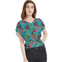 Vintage Colorful Insects Seamless Pattern Butterfly Chiffon Blouse View1