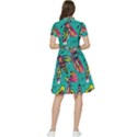 Vintage Colorful Insects Seamless Pattern Short Sleeve Waist Detail Dress View2