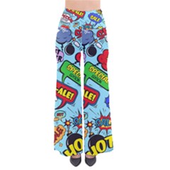 Comic Bubbles Seamless Pattern So Vintage Palazzo Pants by Wegoenart