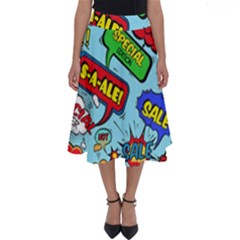 Comic Bubbles Seamless Pattern Perfect Length Midi Skirt