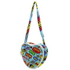 Comic Bubbles Seamless Pattern Heart Shoulder Bag by Wegoenart