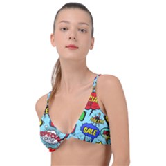 Comic Bubbles Seamless Pattern Knot Up Bikini Top by Wegoenart