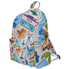 Travel Pattern Immigration Stamps Stickers With Historical Cultural Objects Travelling Visa Immigran The Plain Backpack by Wegoenart