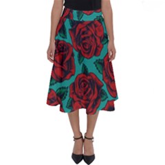 Vintage Floral Colorful Seamless Pattern Perfect Length Midi Skirt