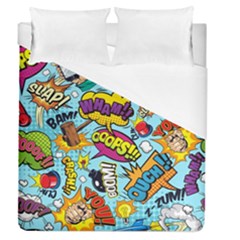 Comic Elements Colorful Seamless Pattern Duvet Cover (queen Size) by Wegoenart