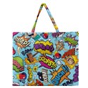 Comic Elements Colorful Seamless Pattern Zipper Large Tote Bag View1