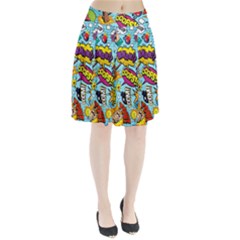 Comic Elements Colorful Seamless Pattern Pleated Skirt by Wegoenart