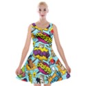 Comic Elements Colorful Seamless Pattern Velvet Skater Dress View1