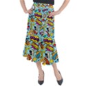 Comic Elements Colorful Seamless Pattern Midi Mermaid Skirt View1