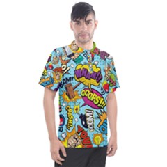 Comic Elements Colorful Seamless Pattern Men s Polo Tee