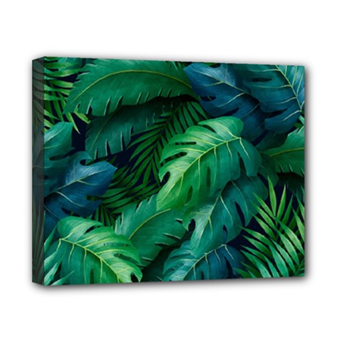 Tropical Green Leaves Background Canvas 10  X 8  (stretched) by Wegoenart