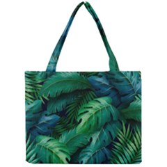 Tropical Green Leaves Background Mini Tote Bag