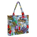 Graffiti Characters Seamless Patterns Zipper Medium Tote Bag View2