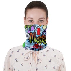 Graffiti Characters Seamless Patterns Face Covering Bandana (adult) by Wegoenart