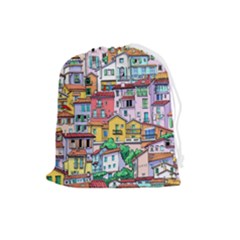 Menton Old Town France Drawstring Pouch (large) by Wegoenart