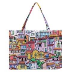 Menton Old Town France Zipper Medium Tote Bag by Wegoenart