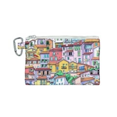 Menton Old Town France Canvas Cosmetic Bag (small) by Wegoenart