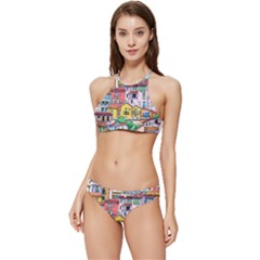 Menton Old Town France Banded Triangle Bikini Set by Wegoenart