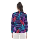 Background With Violet Blue Tropical Leaves Women s Hooded Windbreaker View2