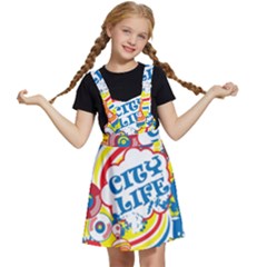 Colorful City Life Horizontal Seamless Pattern Urban City Kids  Apron Dress