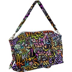 Graffiti Word Seamless Pattern Canvas Crossbody Bag by Wegoenart