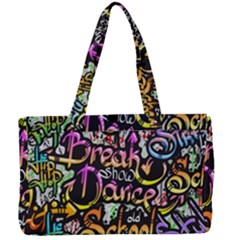 Graffiti Word Seamless Pattern Canvas Work Bag by Wegoenart