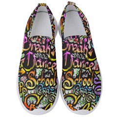 Graffiti Word Seamless Pattern Men s Slip On Sneakers by Wegoenart