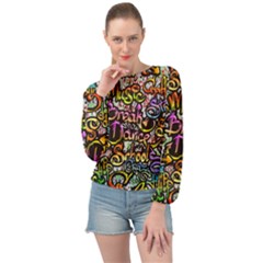 Graffiti Word Seamless Pattern Banded Bottom Chiffon Top by Wegoenart