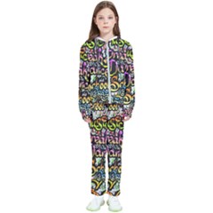 Graffiti Word Seamless Pattern Kids  Tracksuit by Wegoenart