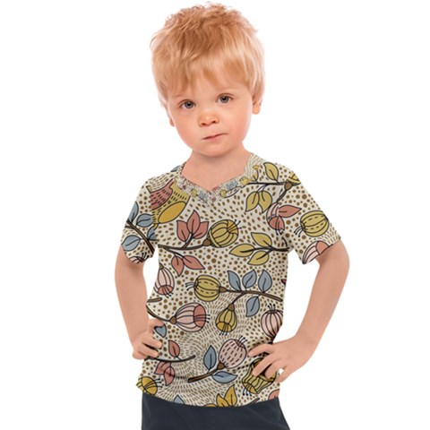 Seamless Pattern With Flower Bird Kids  Sports Tee by Wegoenart