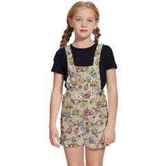 Seamless Pattern With Flower Bird Kids  Short Overalls by Wegoenart