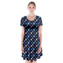 Electric Autumn  Short Sleeve V-neck Flare Dress View1