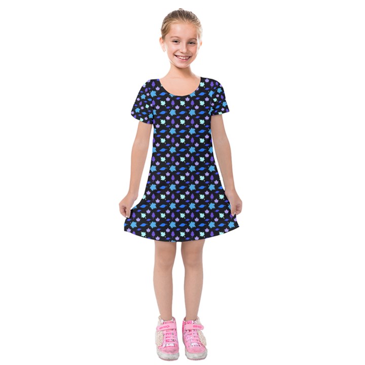 Electric Autumn  Kids  Short Sleeve Velvet Dress