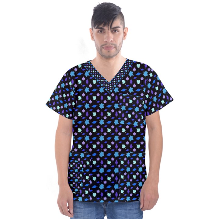 Electric Autumn  Men s V-Neck Scrub Top