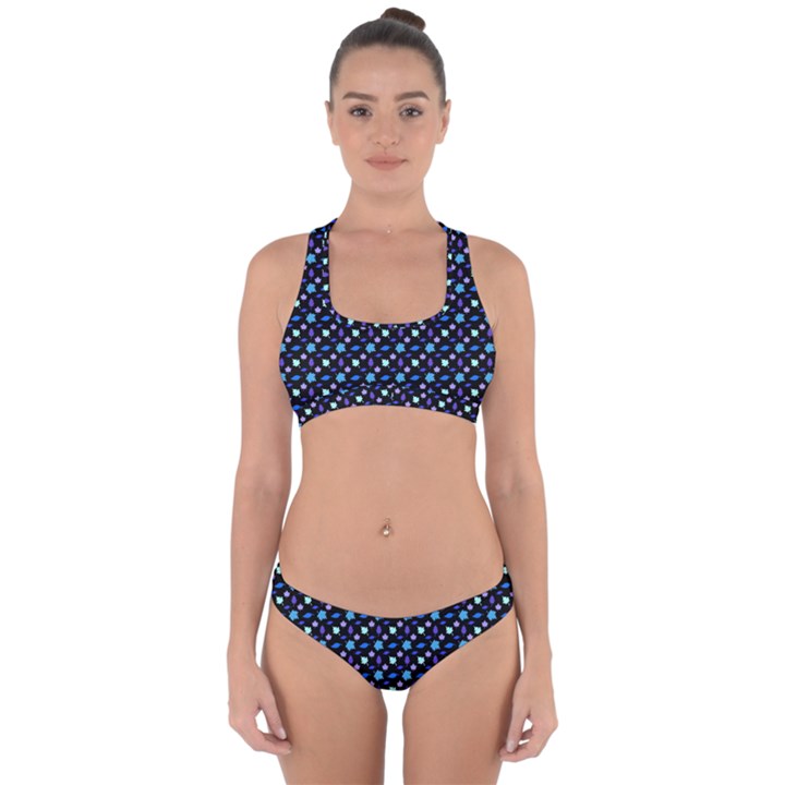 Electric Autumn  Cross Back Hipster Bikini Set