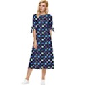 Electric Autumn  Bow Sleeve Chiffon Midi Dress View1