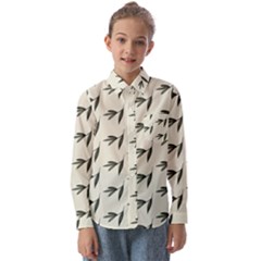 Minimalist Fall Of Leaves Kids  Long Sleeve Shirt by ConteMonfrey