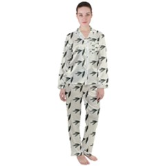 Minimalist Fall Of Leaves Satin Long Sleeve Pajamas Set by ConteMonfrey