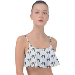 Minimalist Fall Of Leaves Frill Bikini Top