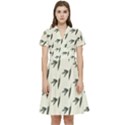 Minimalist Fall Of Leaves Short Sleeve Waist Detail Dress View1