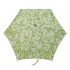 Watercolor Leaves On The Wall  Mini Folding Umbrellas by ConteMonfrey