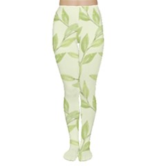 Watercolor Leaves On The Wall  Tights by ConteMonfrey