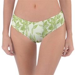 Watercolor Leaves On The Wall  Reversible Classic Bikini Bottoms by ConteMonfrey