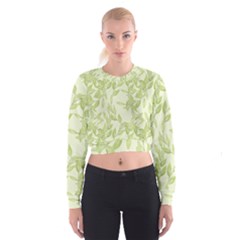 Watercolor Leaves On The Wall  Cropped Sweatshirt by ConteMonfrey