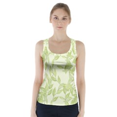 Watercolor Leaves On The Wall  Racer Back Sports Top by ConteMonfrey